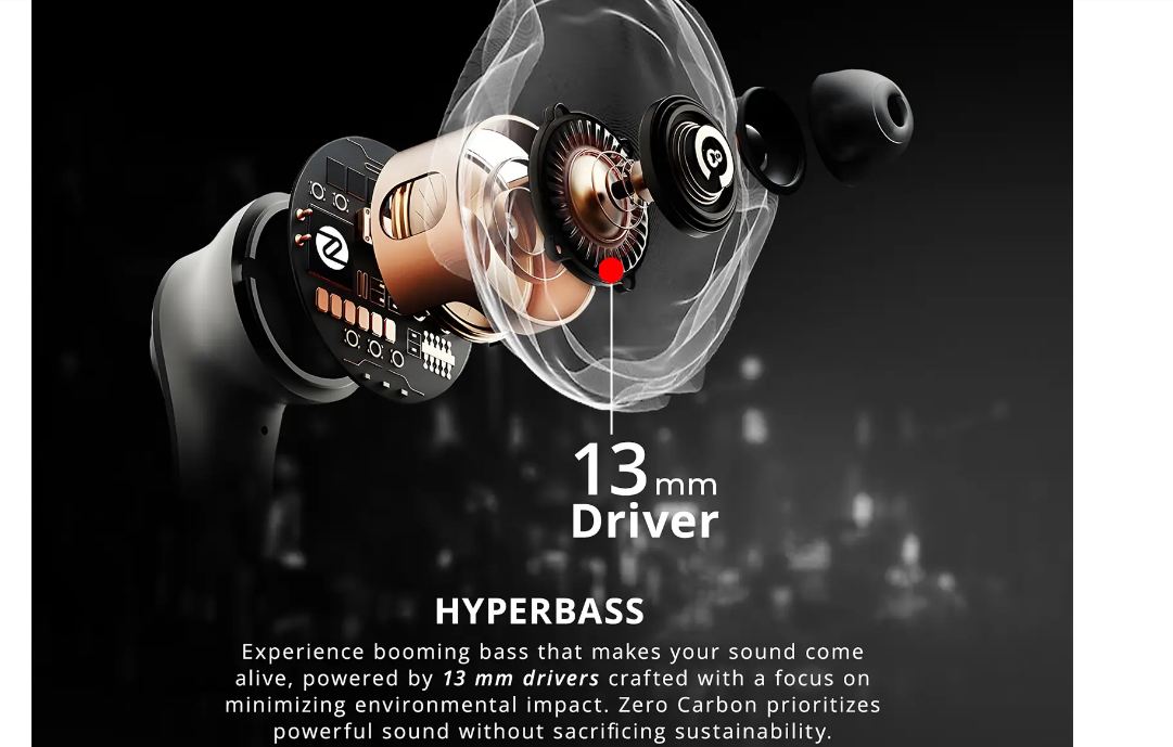 Carbon Earbuds – ENC with HyperBass Technology for Superior Sound