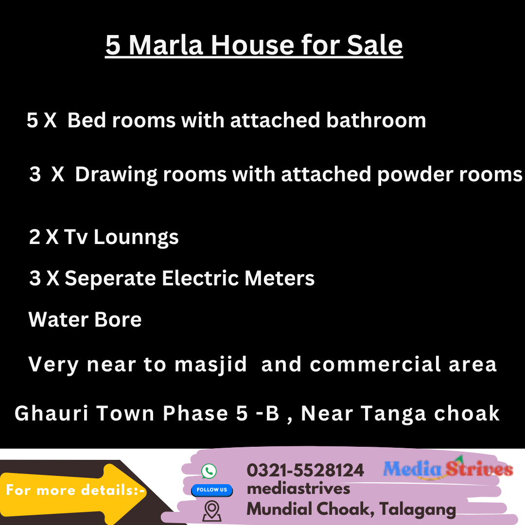 5 marla house for sale in ghauri town islamabad